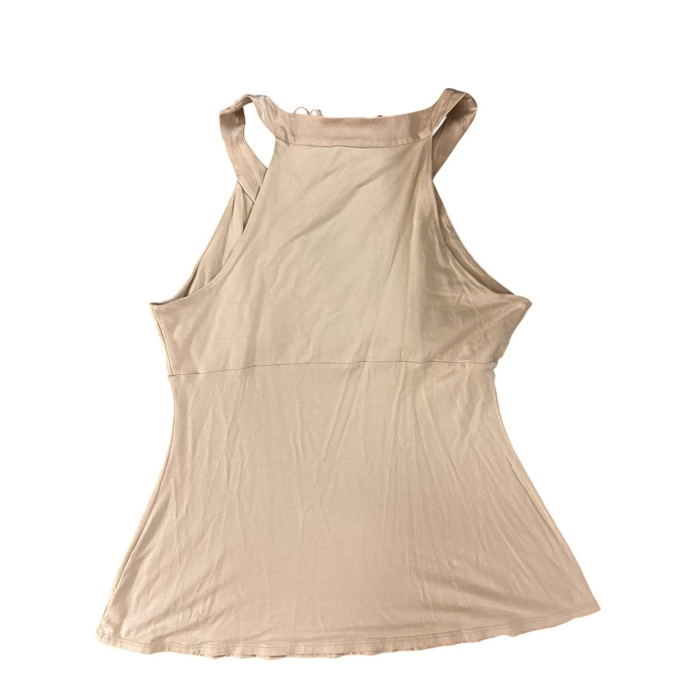 Bebe Nude Halter Tie Front Top Y2K Coquette Clubwear Festival Babydoll Large - Picture 3 of 3